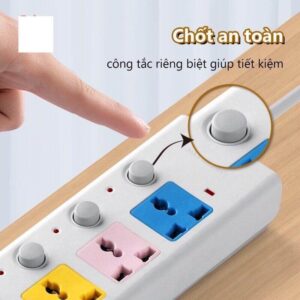 Ổ Cắm Điện Đa Năng Thông Minh B40 - 4 Ổ Cắm, 2 Cổng USB, Chống Cháy Nổ, Công Tắc Riêng Biệt