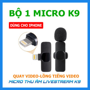 Micro Thu Âm K9 Pro 1 Mic Cổng Lightning Cho iPhone - Giải Pháp Ghi Âm Chuyên Nghiệp, Chống Ồn Hiệu Quả (Sao chép)