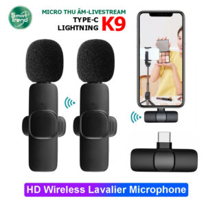 Micro Thu Âm K9 Pro 2 Mic Cổng Lightning Cho iPhone - Giải Pháp Ghi Âm Chuyên Nghiệp, Chống Ồn Hiệu Quả