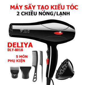 Máy Sấy Tóc Deliya 8018 - Máy Sấy tóc 2 chiều Công Suất 2200W, 6 Chế Độ, 5 Phụ Kiện Cao Cấp