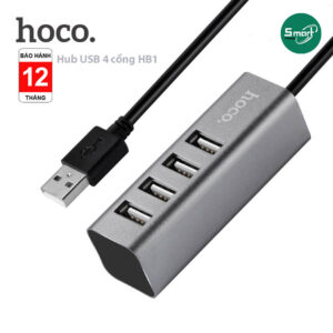 Bộ Chia 4 Cổng USB Hoco HB1 - Dây Dài 80CM, Truyền Dữ Liệu Nhanh - BH 1 Năm