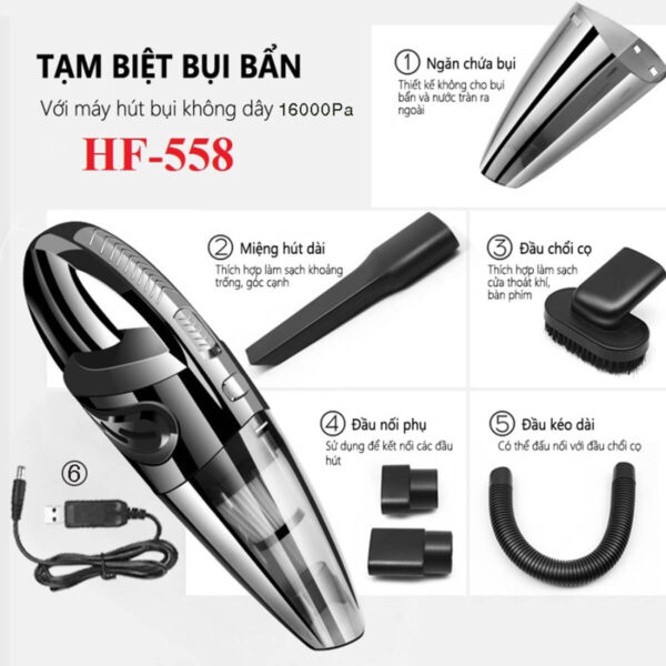 Máy hút bụi không dây mini SMART KF-558 — Giải pháp dọn dẹp nhanh cho ô tô & giường nệm!