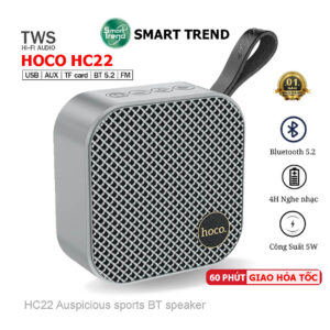 Loa Bluetooth Mini Hoco HC22 V5.2 - TWS, Thẻ Nhớ, USB, FM, Pin 4H - Âm Thanh Chất Lượng Cao