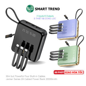 Pin Sạc Dự Phòng Remax RPP-286 10000mAh - Tích Hợp 4 Cáp Sạc & Đèn Pin Tiện Lợi
