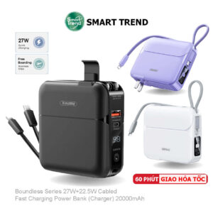 Pin Sạc Dự Phòng Remax RPP-553 20000mAh - Thiết Kế 3in1 Tiện Lợi & Sạc Nhanh PD 27W