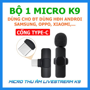 Micro Thu Âm K9 Pro 1 Mic Cổng Type-C Cho Điện Thoại Androi - Giải Pháp Ghi Âm Chuyên Nghiệp, Chống Ồn Hiệu Quả